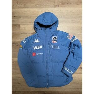 Kappa US Ski Team Down Jacket Men's L 6Cento 662C Puffer Blue Great Cond